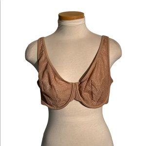 ThridLove Unlined Modern Mesh Scoop Bra Color Nude 40B